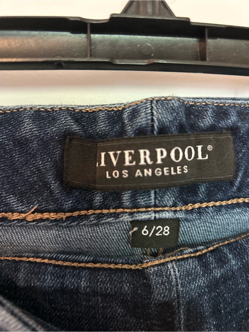 Liverpool Dark Blue Denim Skirt with frayed hemline - Picture 3 of 3